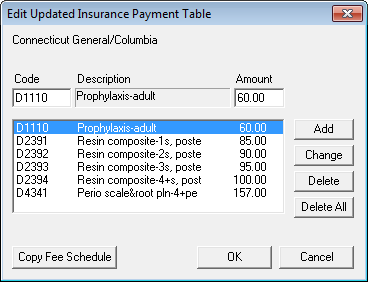 Edit Updated Insurance Payment Table